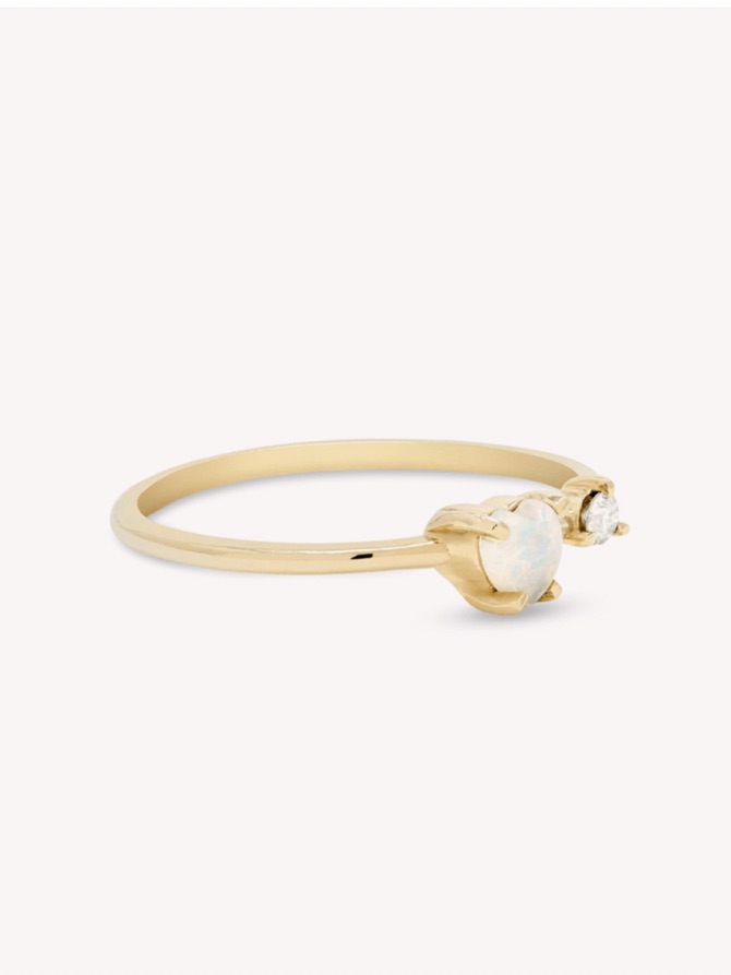 Stone And Strand White Opal Love Ring - Gold Size 5 — image 3 of 8